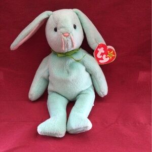 Ty Beanie Baby “Hippity” Mint Green Bunny with tag errors